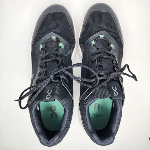 On Cloud Men's The Roger Spin Sneakers, Black Green Size 13 - Picture 6 of 12